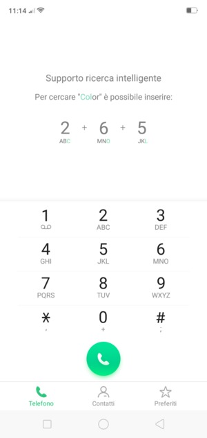 Premi e tieni premuto il numero 1