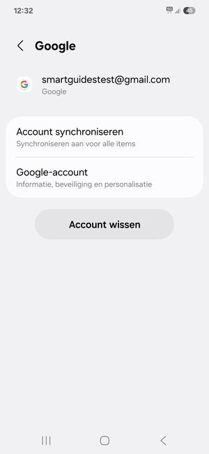 Selecteer Account synchroniseren