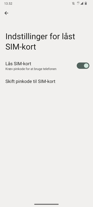 Vælg Skift pinkode til SIM-kort