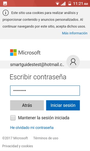 Introduzca su contraseña y seleccione Iniciar sesión