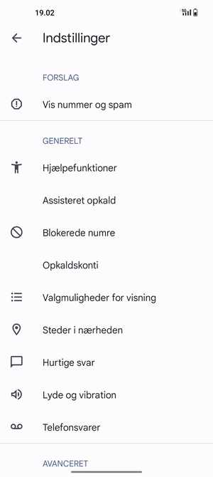 Vælg Telefonsvarer