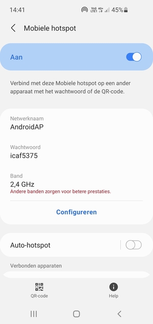 Uw telefoon is nu geïnstalleerd voor gebruik als modem