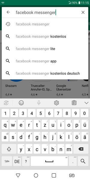 Geben Sie den Namen der App ein und wählen Sie Suchen