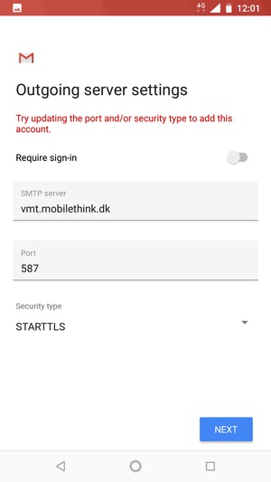 Select Security type