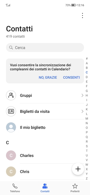 Seleziona il tasto Menu