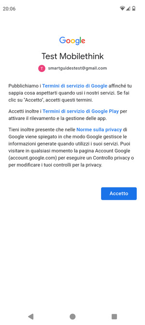 Seleziona Accetto
