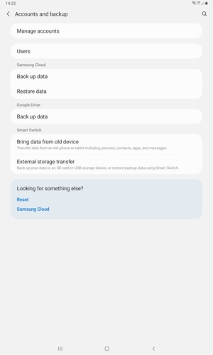Select Manage accounts