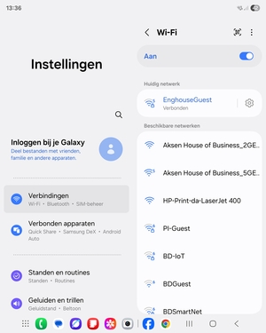 U bent nu verbonden met het WiFi-netwerk