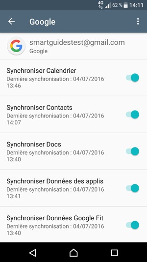 Sélectionnez le bouton du Menu