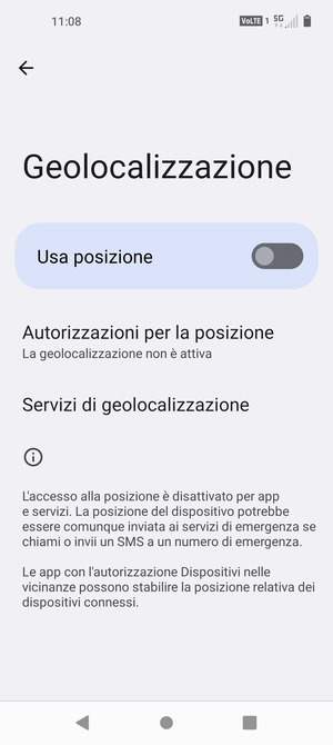 Disattiva Usa posizione