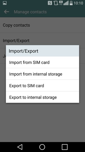 Select Import from SIM card
