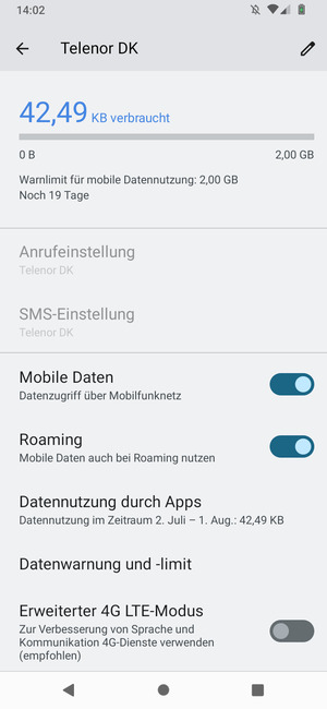 Schalten Sie Roaming an oder aus