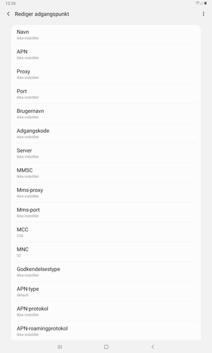 Indtast internet-oplysninger