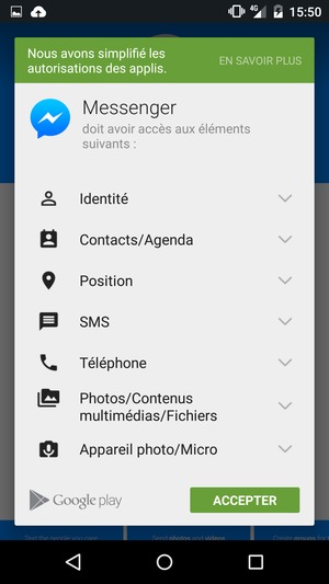Sélectionnez ACCEPTER