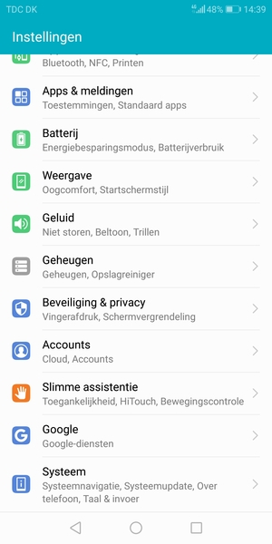 Scroll naar en selecteer Beveiliging & privacy