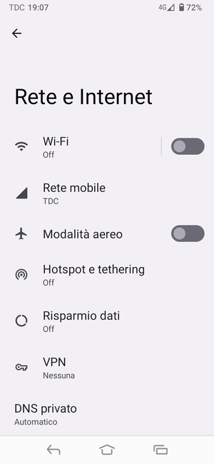 Seleziona Wi-Fi