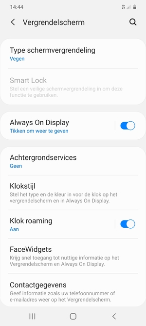 Selecteer Type schermvergrendeling