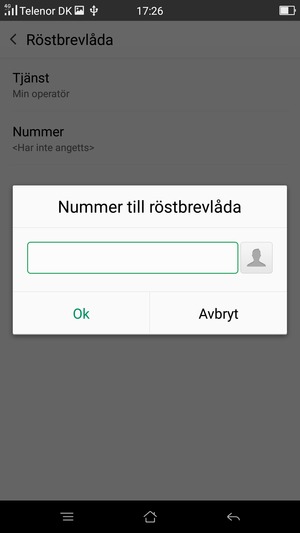 Ange Nummer til röstbrevlåda och välj Ok