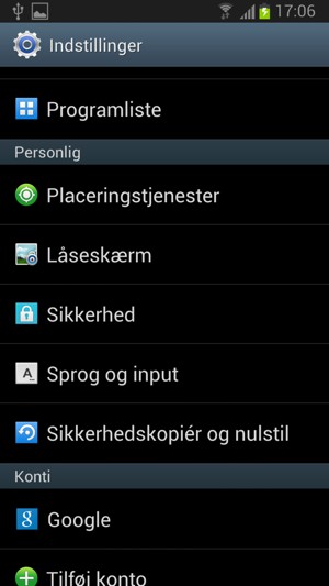 Vælg Låseskærm
