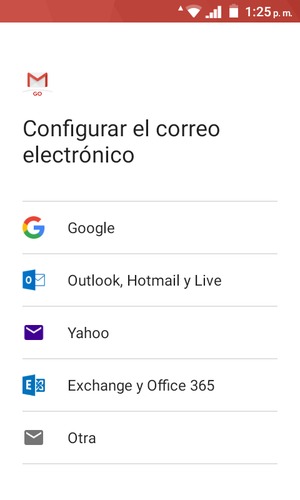 Seleccione Outlook, Hotmail y Live
