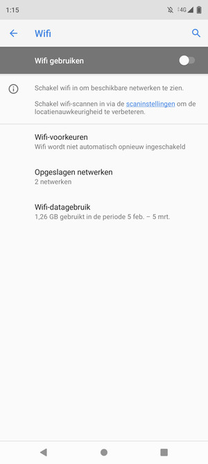 Schakel Wifi gebruiken in