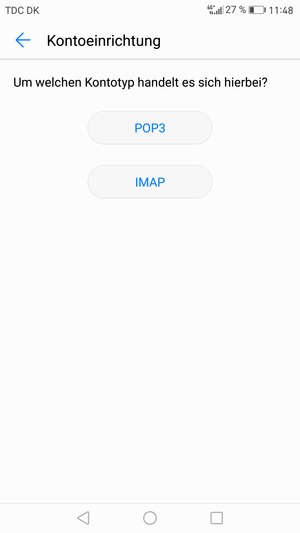 Wählen Sie POP3 oder IMAP