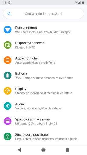 Seleziona Rete e Internet