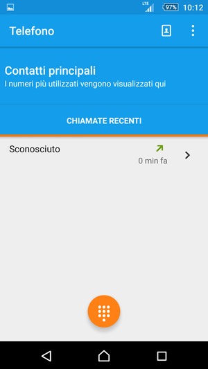 Seleziona il tasto Menu