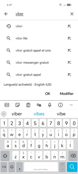 Saisissez le nom de l'appli et sélectionnez Rechercher