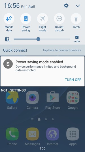 Turn on Power saving