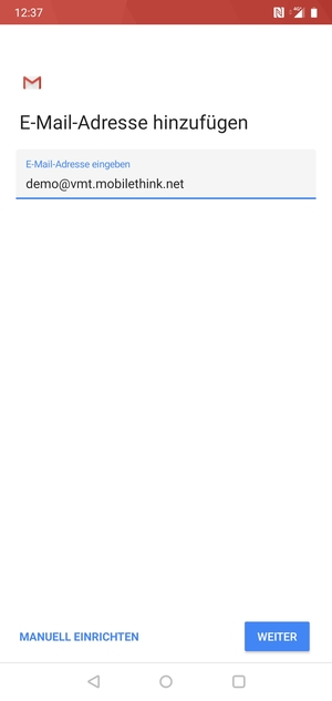 Geben Sie Ihre E-Mail-Adresse ein und wählen Sie WEITER