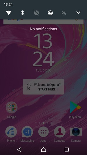 Slide down the top menu again