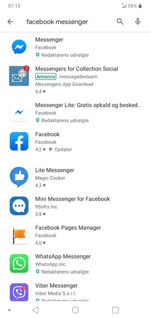 Vælg appen