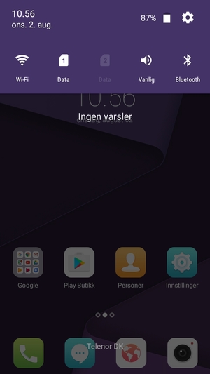Dra ned toppmenyen igjen