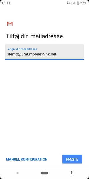 Indtast din e-mailadresse og vælg NÆSTE