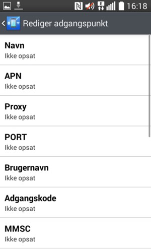 Indtast internet-oplysninger