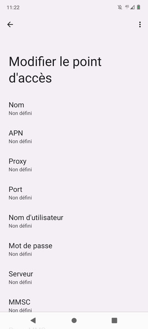 Saisissez les informations MMS