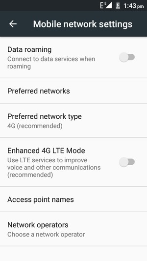 Select Access point names
