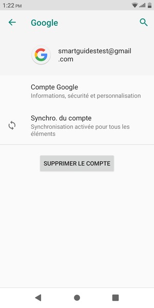 Sélectionnez Synchro. du compte