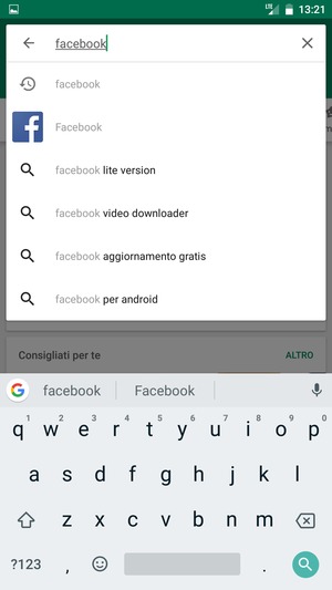 Inserisci il nome dell'app e seleziona Ricerca