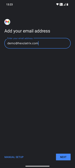 Enter your Email address and select NEXT