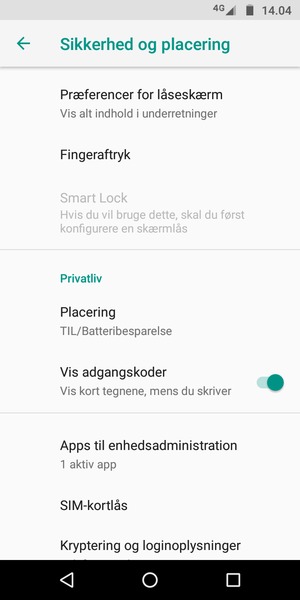 Scroll til og vælg Placering