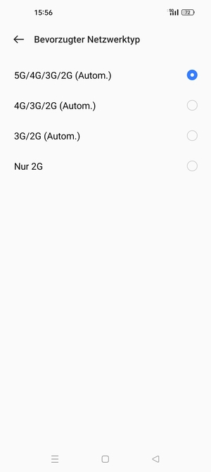 Wählen Sie die gewünschte Option
