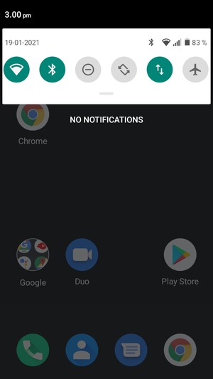 Slide down the top menu again