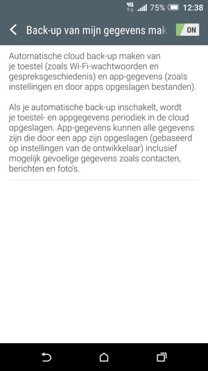 Selecteer de Terug-knop