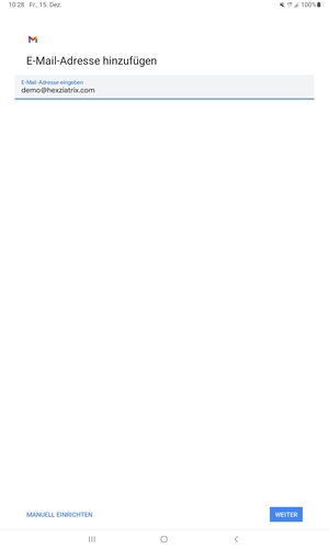 Geben Sie Ihre E-Mail-Adresse ein und wählen Sie WEITER