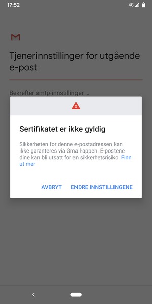 Velg ENDRE INNSTILLINGENE