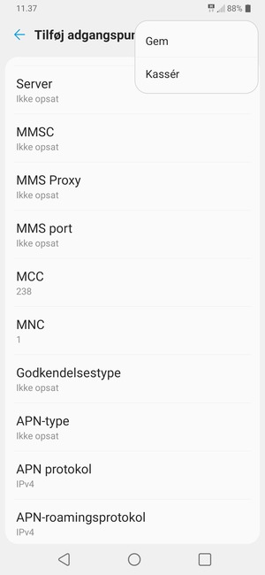 Vælg Gem