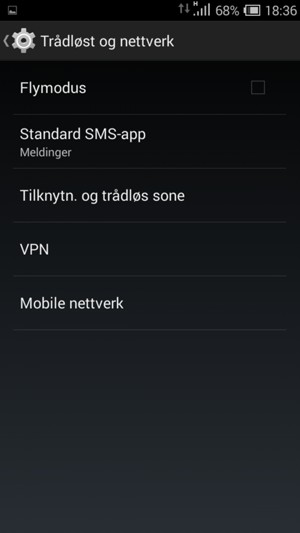 Velg Mobile nettverk