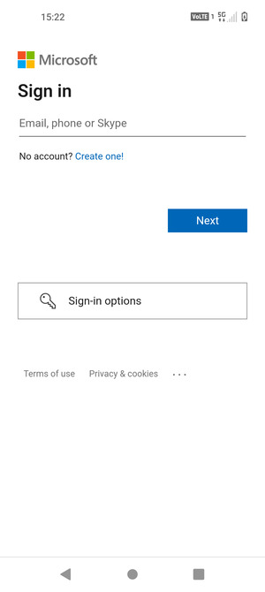 Enter your Email address and select Next